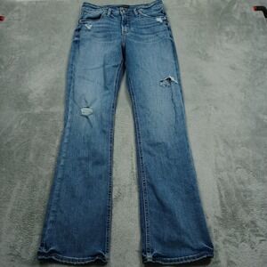 Silver Jeans Womens 30 Blue Denim Slim Bootcut‎ Avery Distressed Casual
